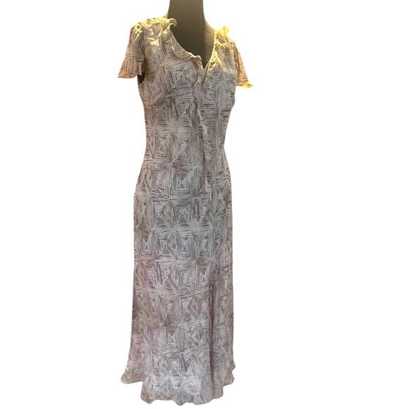 Y2K Silk Fairy Feminine Slip Maxi Dress 10 Ethereal Romantic Boho Soft Girl - Picture 1 of 6
